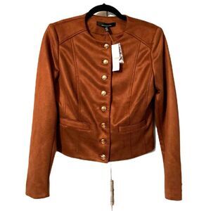 White House Black Market NEW Ultra Suede Military Jacket Womens Small 570358605
